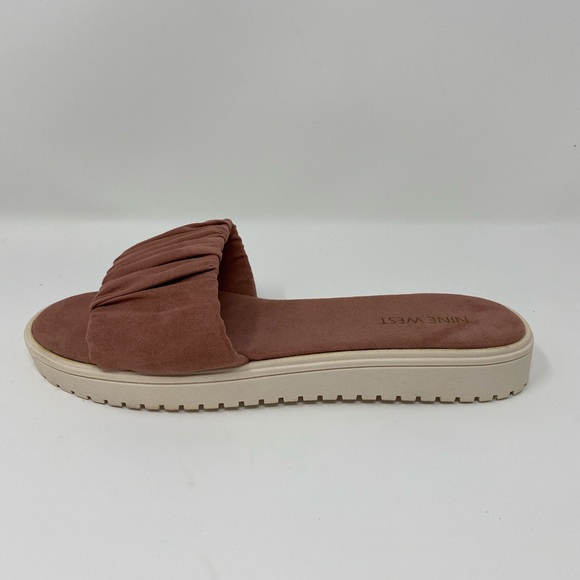 Nine West dusty pink suede slides sandals - Picture 7 of 7
